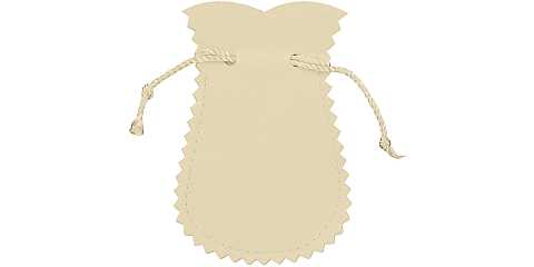 Portarosario anfora in panno vellutato di colore beige - 12 x 7 cm