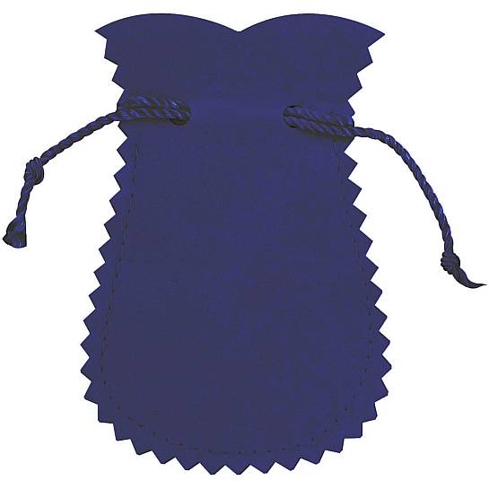 Portarosario anfora in panno vellutato di colore blu - 12 x 7 cm