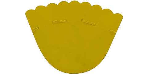 Portarosario in panno vellutato di colore giallo - 9 cm