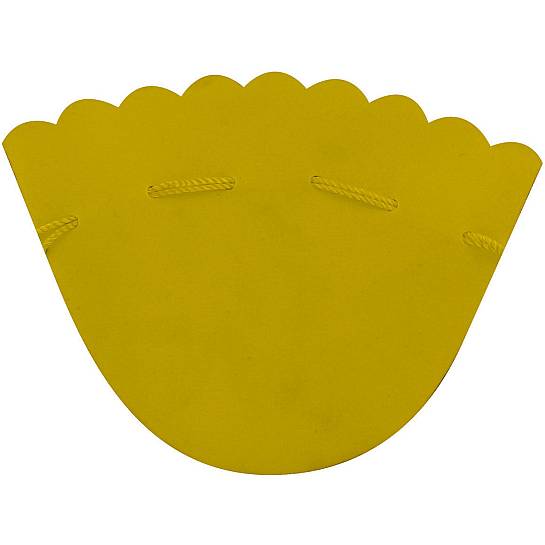Portarosario in panno vellutato di colore giallo - 9 cm