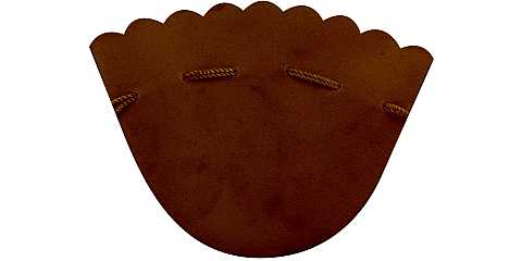 Portarosario in panno vellutato di colore marrone - 9 cm
