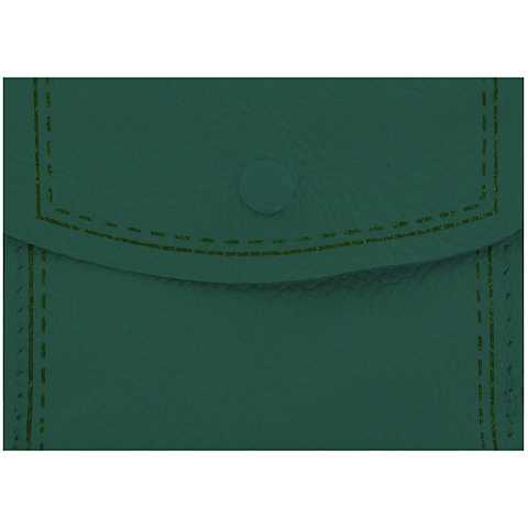 Portarosario con bottone in pelle di colore verde - 8 x 6,5 cm