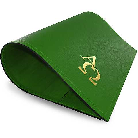 Coprilezionario Alfa Omega in pelle verde - 32x23 cm