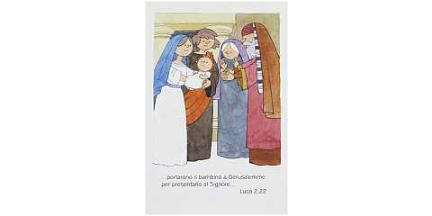 STOCK Immagine vita di Maria cm 10,5x7,5 - Presentazione di Gesù al tempio