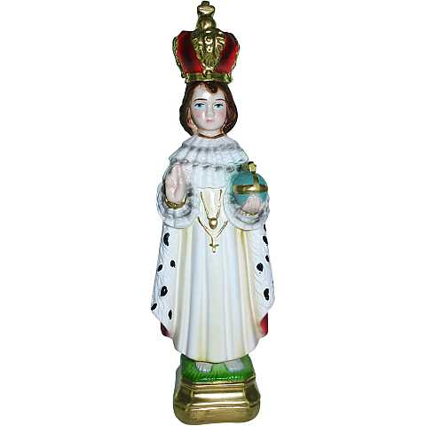 Statua San Rocco in gesso madreperlato dipinta a mano - 20 cm
