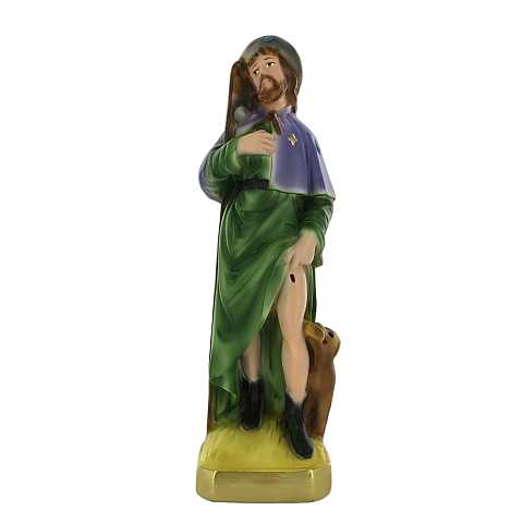 Statua San Francesco in gesso madreperlato dipinta a mano - 30 cm