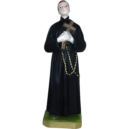 Statua San Gerardo in gesso madreperlato dipinta a mano - 30 cm