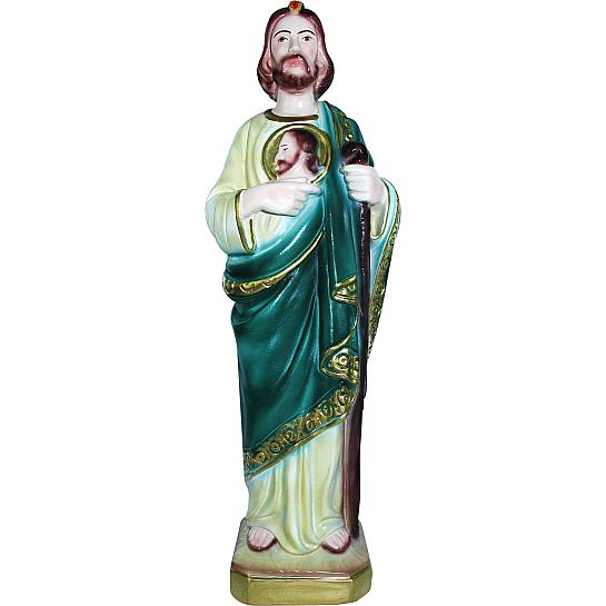 Statua San Giuda in gesso madreperlato dipinta a mano - 30 cm