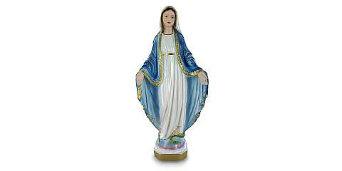 Statua Madonna Miracolosa in gesso madreperlato dipinta a mano - 30 cm