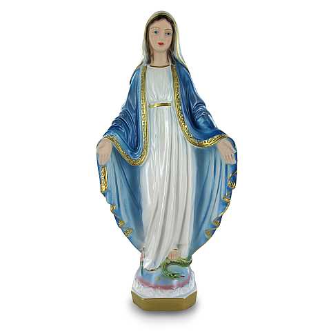 Statua Madonna di Lourdes in gesso madreperlato dipinta a mano - 30 cm