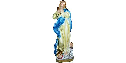 Statua Madonna del Murillo Vergine Assunta in gesso madreperlato dipinta a mano - 30 cm