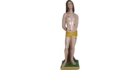 Statua San Sebastiano in gesso madreperlato dipinta a mano - 30 cm