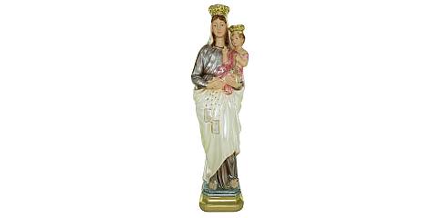 Statua Madonna del Carmine in gesso madreperlato dipinta a mano cm 40 