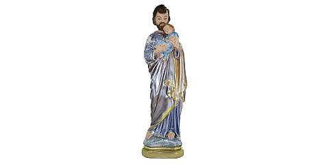 Statua San Giuseppe in gesso madreperlato dipinta a mano - 40 cm