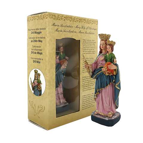 Statua di Sant'Antonio da 20 cm in confezione regalo con segnalibro in IT/EN/ES/FR