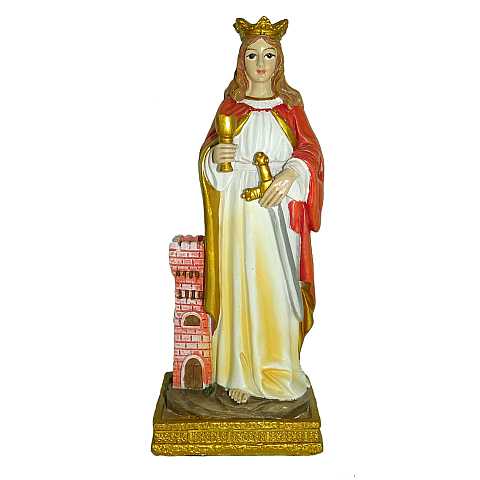 Statua di Santa Barbara da 12 cm in confezione regalo con segnalibro