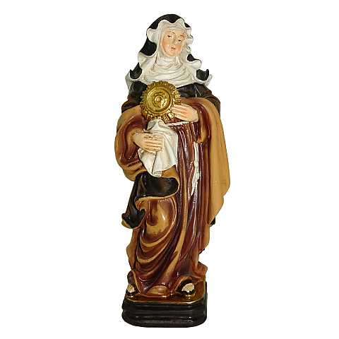 Statua di Santa Chiara da 12 cm in confezione regalo con segnalibro	