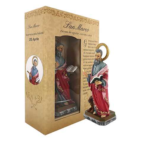 Statua di Sant'Ambrogio da 12 cm in confezione regalo con segnalibro