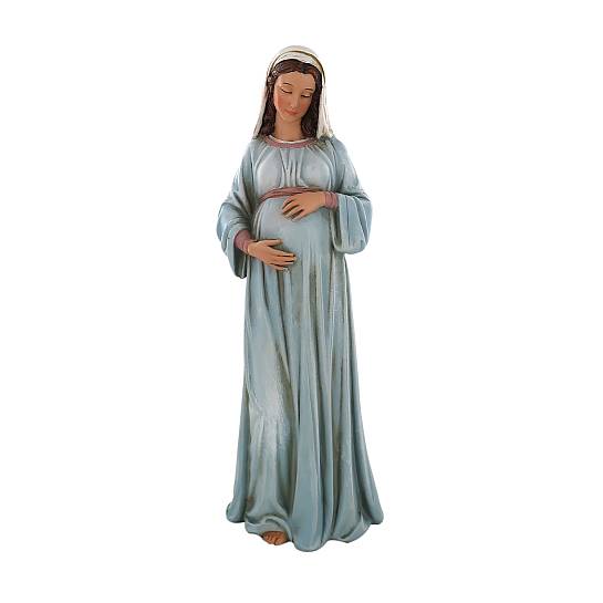 Statuetta della Madonna Gestante, Statua di Maria Incinta, Resina, Multicolore, 20 x 7 x 6,5 Cm