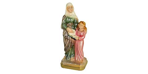 Statua Sant'Anna in gesso madreperlato dipinta a mano - circa 15 cm