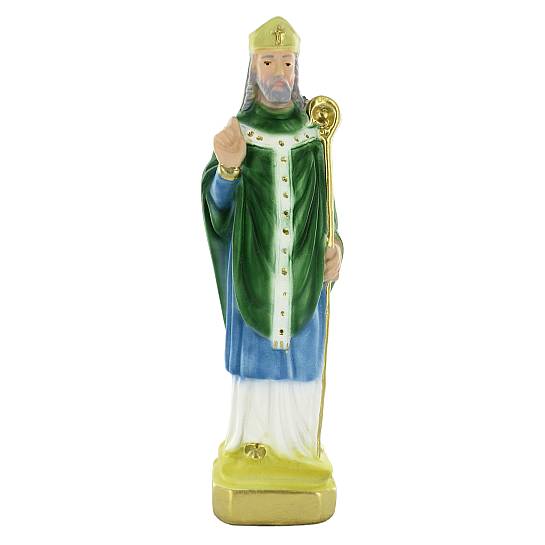 Statua San Patrizio / St. Patrick in gesso dipinta a mano - 15 cm