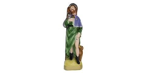 Statua San Rocco in gesso dipinta a mano - 15 cm