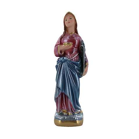 Statua Santa Lucia in gesso madreperlato dipinta a mano - 15 cm