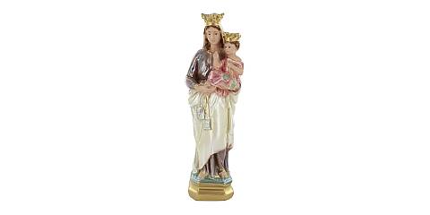 Statua Madonna del Carmine in gesso madreperlato dipinta a mano - circa 20 cm