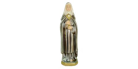 Statua Santa Chiara in gesso madreperlato dipinta a mano - 20 cm