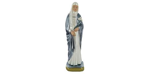 Statua Santa Caterina da Siena in gesso madreperlato dipinta a mano - circa 20 cm