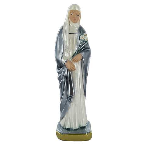Statua Santa Caterina da Siena in gesso madreperlato dipinta a mano - circa 20 cm