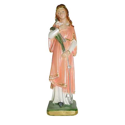 Statua Santa Filomena in gesso madreperlato dipinta a mano - circa 20 cm