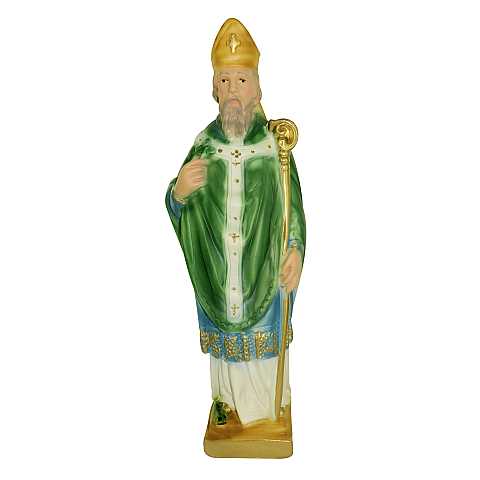 Statua San Patrizio / St. Patrick in gesso dipinta a mano - 20 cm