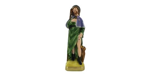 Statua San Rocco in gesso dipinta a mano - 20 cm