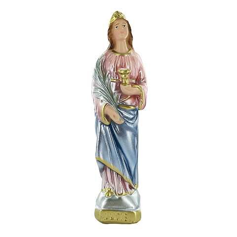 Statua Santa Lucia in gesso madreperlato dipinta a mano - 20 cm