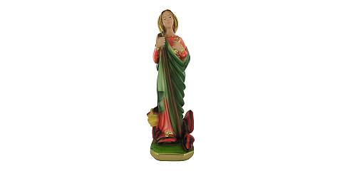 Statua Santa Marta in gesso madreperlato dipinta a mano - circa 20 cm