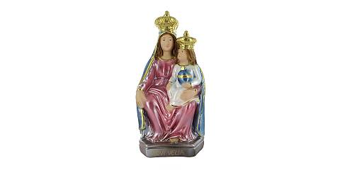 Statua Madonna Novi Velia in gesso madreperlato dipinta a mano - 25 cm