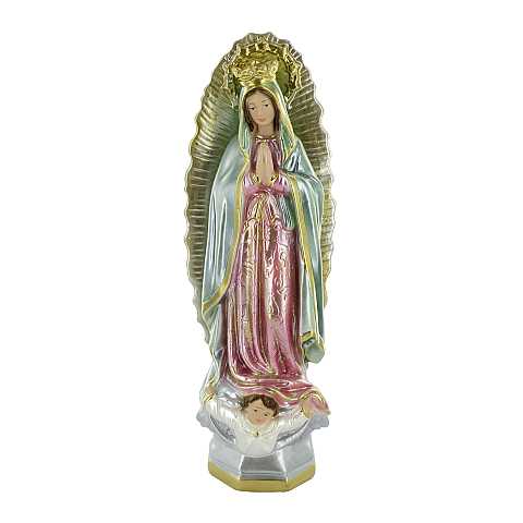 Statua Madonna di Guadalupe in gesso madreperlato dipinta a mano - circa 30 cm