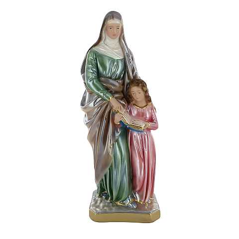 Statua Sant Anna in gesso madreperlato dipinta a mano - 30 cm