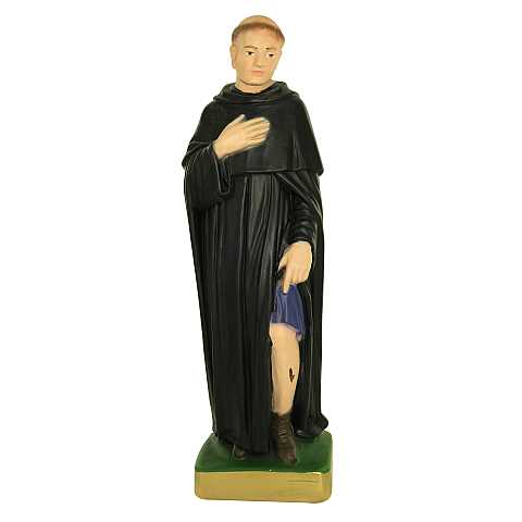 Statua San Pellegrino Laziosi in gesso dipinta a mano - 30 cm