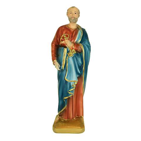 Statua San Pietro in gesso dipinta a mano - 30 cm