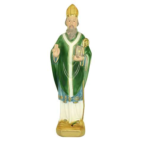 Statua San Patrizio / St. Patrick in gesso dipinta a mano - 30 cm