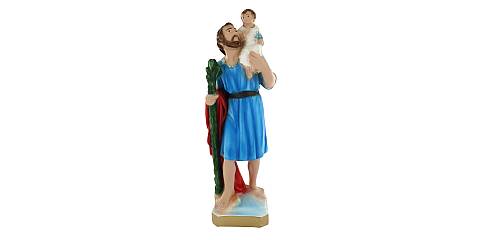 Statua San Cristoforo in gesso dipinta a mano - circa 30 cm