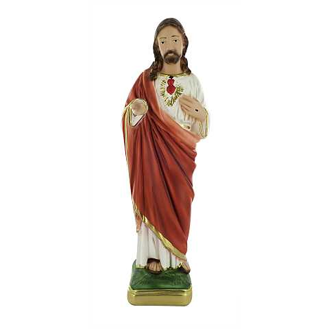 Statua Sacro Cuore di Gesù Benedicente dipinta a mano - 30 cm