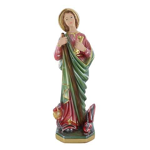 Statua Santa Marta in gesso madreperlato dipinta a mano - 30 cm