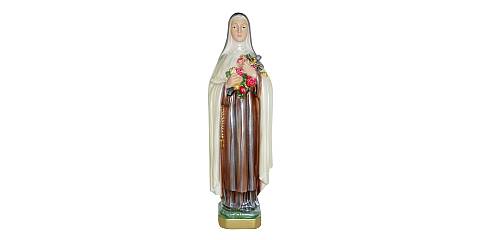 Statua Santa Teresa di Lisieux in gesso madreperlato dipinta a mano - circa 30 cm