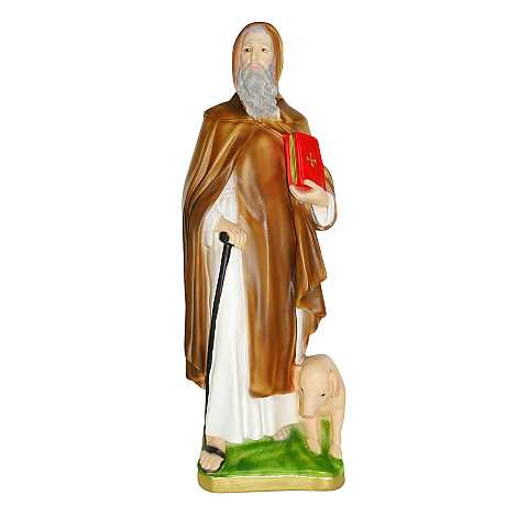 Statua di Sant'Antonio Abate / Eremita in gesso dipinta a mano - 40 cm