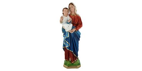 Statua Madonna con bambino in gesso dipinta a mano - 40 cm