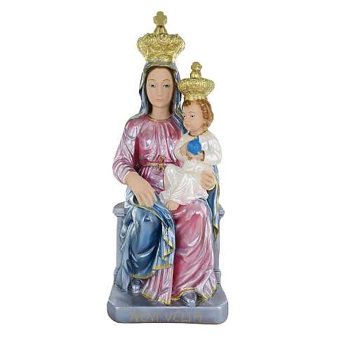 Statua Madonna Novi Velia in gesso madreperlato dipinta a mano - 40 cm