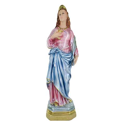 Statua Santa Lucia in gesso madreperlato dipinta a mano - 40 cm